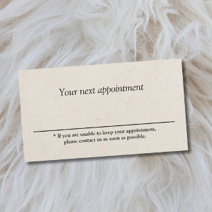 Tarjeta De Citas Salón de Belleza Minimalista Simple Beige Claro