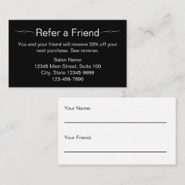 Tarjeta De Citas Salón de belleza Negro y blanco remiten una tarjet