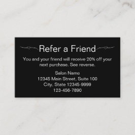 Tarjeta De Citas Salón de belleza Negro y blanco remiten una tarjet