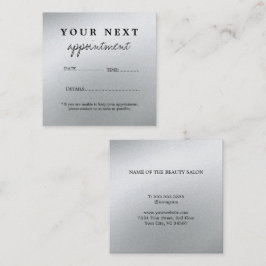 Tarjeta De Citas Salón de belleza plateado del glamur