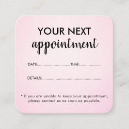 Tarjeta De Citas Salón de belleza rosa elegante y moderno