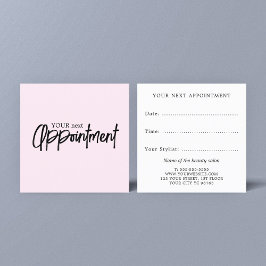 Tarjeta De Citas Salón de belleza rosa simple y elegante