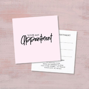Tarjeta De Citas Salón de belleza rosa simple y elegante