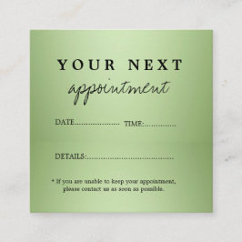 Tarjeta De Citas Salón De Belleza Verde De Lujo
