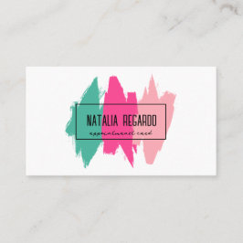 Tarjeta De Citas Salon de brochas de pincel colorido moderno
