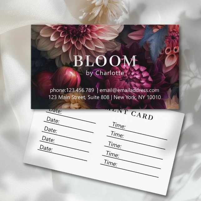 Tarjeta De Citas Salón de Flores Moderno (Modern Flower Salon Appointment Card)