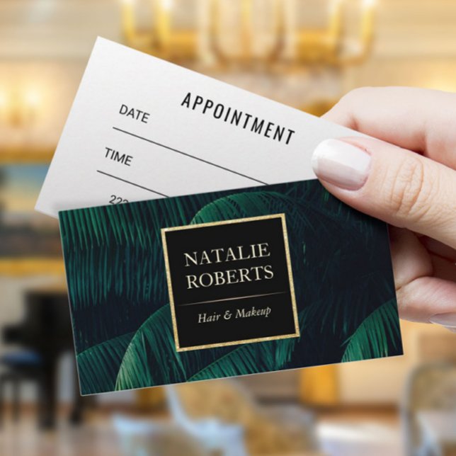 Tarjeta De Citas Salón de maquillaje Salones de Palma Tropical (Subido por el creador)