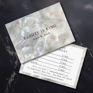 TARJETA DE CITAS SALÓN DE MÁRMOL BLANCO-PLATA