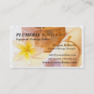 Tarjeta De Citas Salón de masaje de masaje en el spa Tropic White P