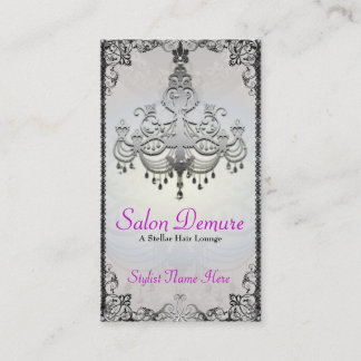 Tarjeta De Citas Salón de plata sofisticado moderno del diseñador