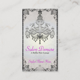 Tarjeta De Citas Salón de plata sofisticado moderno del diseñador