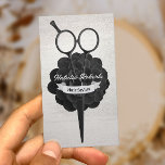 Tarjeta De Citas Salón de Sensores Negros Vintage de Estilo Hair<br><div class="desc">Paté Estilista de Black Scissor y Suculentas tarjetas de cita floral.</div>