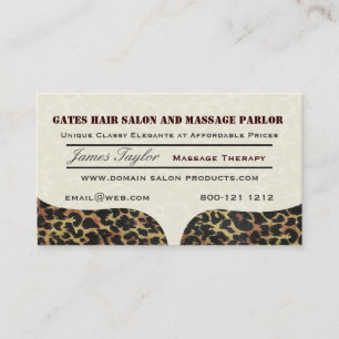 Tarjeta De Citas Salón del masaje del estampado leopardo