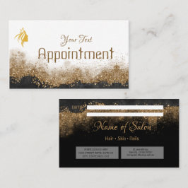 Tarjeta De Citas Salón dorado y negro
