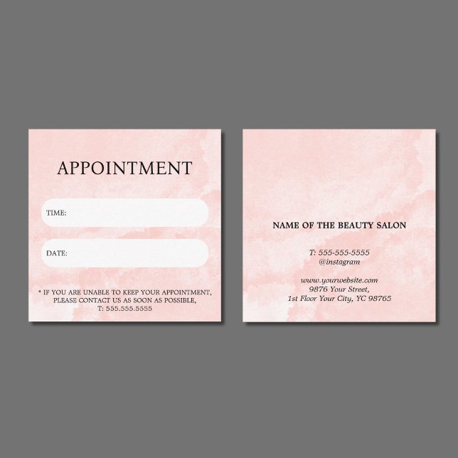 Tarjeta De Citas Salón Pastel de Textura Elegante (Subido por el creador)