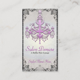 Tarjeta De Citas Salón púrpura de plata sofisticado moderno del