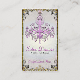 Tarjeta De Citas Salón púrpura de plata sofisticado moderno del oro