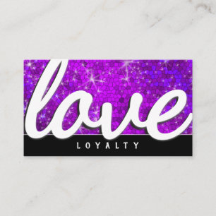 Tarjeta De Citas Salon Purpurina Morado Hairstylist Makeup Artist S