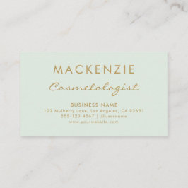 Tarjeta De Citas Salón Verde Pastel Simple Moderno