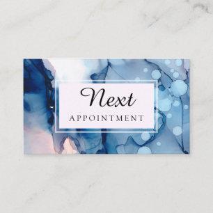 Tarjeta De Citas *~* Salón y Spa Moda azul Resumen artístico