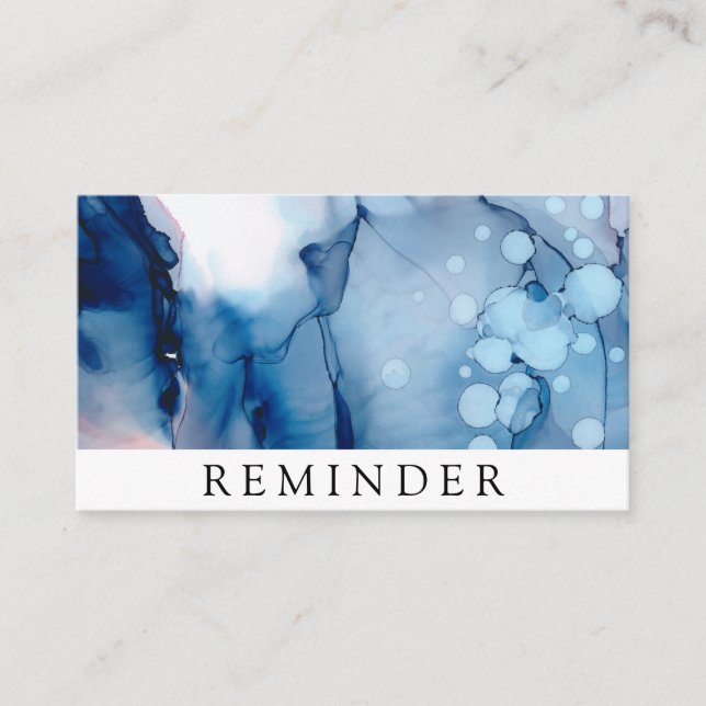 Tarjeta De Citas *~* Salón y Spa Moda azul Resumen artístico (Anverso)