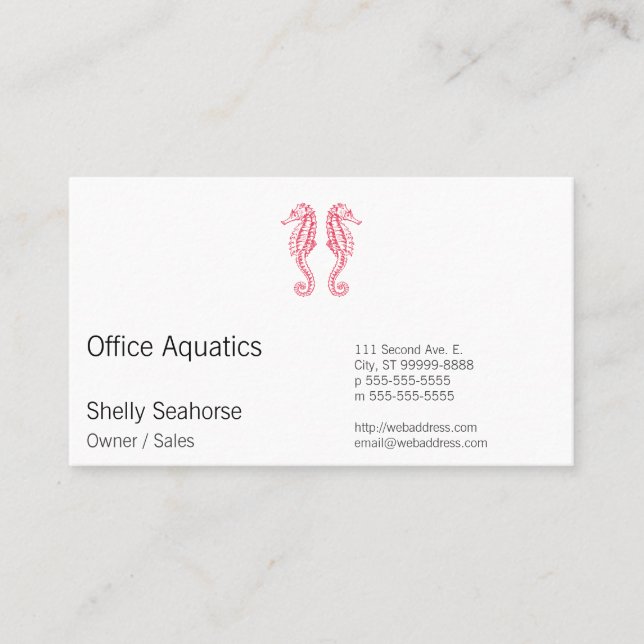 Tarjeta De Citas Seahorses (Anverso)