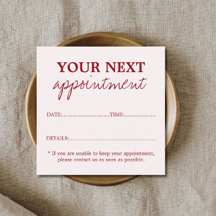 Tarjeta De Citas Sencillo Salón Elegante De Belleza De Estilo Rojo