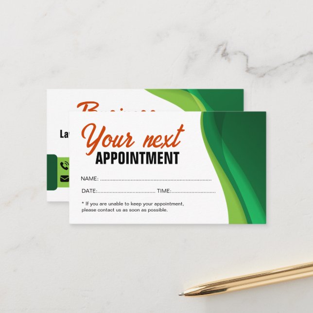 Tarjeta De Citas Servicio de jardín y paisajismo verde y Naranja (Anverso/Reverso In Situ)