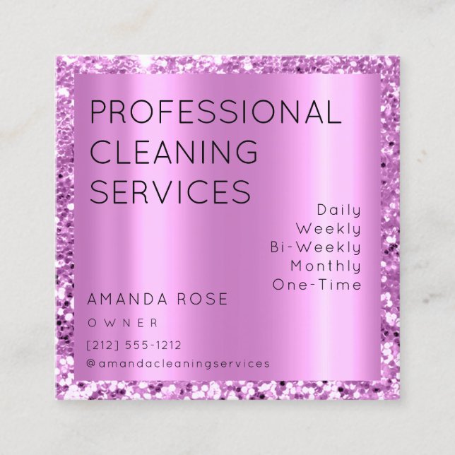 Tarjeta De Citas Servicio de limpieza profesional Residencia Pink P (Anverso)