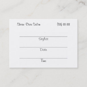 Tarjeta De Citas Shear Diva (cabeza roja) Appt. Tarjetas/Chubby