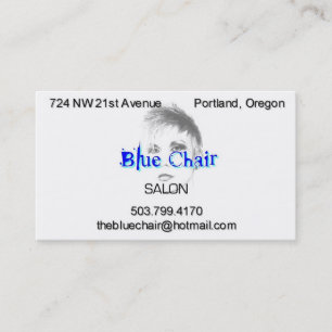 Tarjeta De Citas Silla azul con el headshot
