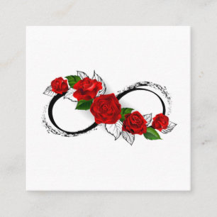 Tarjeta De Citas Símbolo infinito con rosas rojas