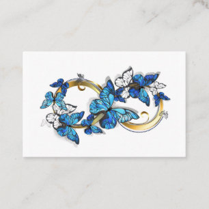 Tarjeta De Citas Símbolo infinito de mariposas Morpho azules