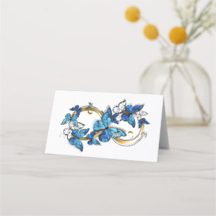 Tarjeta De Citas Símbolo infinito de mariposas Morpho azules