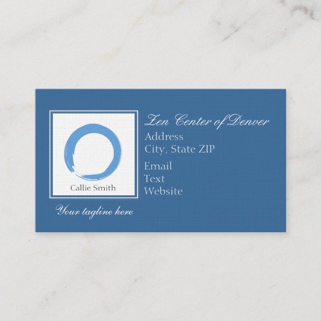 Tarjeta De Citas Símbolo Sky Blue Zen (Anverso)