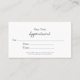 Tarjeta De Citas Simple Elegant Script Appointment Card