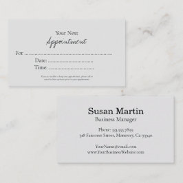 Tarjeta De Citas Simple Elegant Script Appointment Card