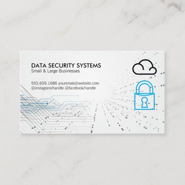 Tarjeta De Citas Sistemas de seguridad de datos | Cloud Storage | T (Anverso)