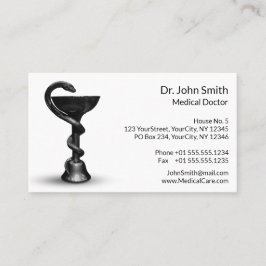 Tarjeta De Citas Snake Hygieia White Caduceus