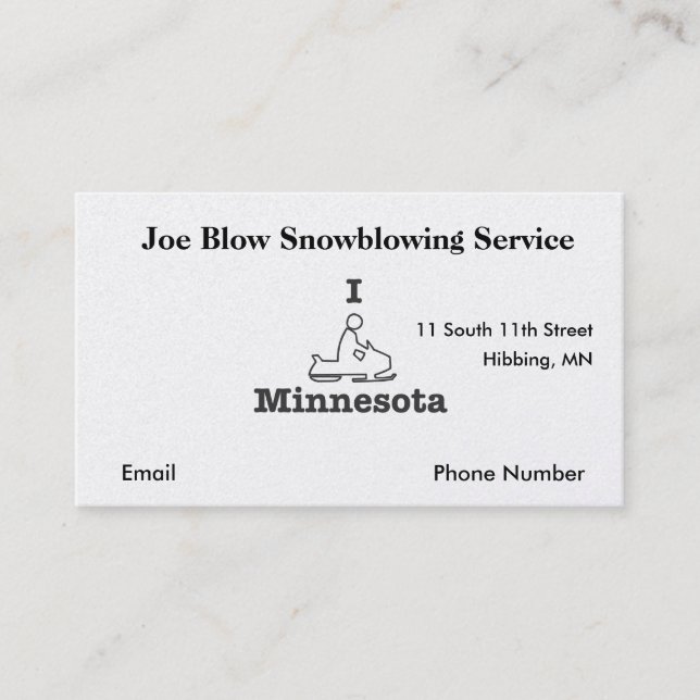 Tarjeta De Citas Snowmobile Minnesota (Anverso)