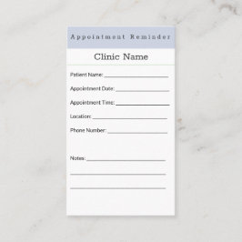 Tarjeta De Citas Soft Blue Minimal Appointment Card