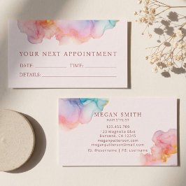 Tarjeta De Citas Soft Blush Ink Modern Appointment Card
