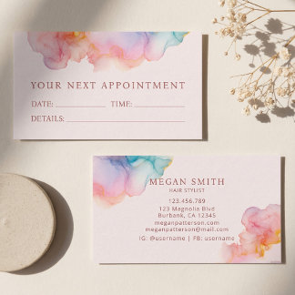 Tarjeta De Citas Soft Blush Ink Modern Appointment Card