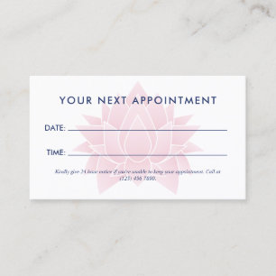 Tarjeta De Citas Spa de Terapia de Masaje Rosa Lotus