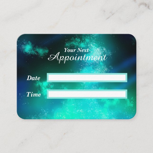 Tarjeta De Citas Stars Night Sky Midnight Emerald Green (Anverso)