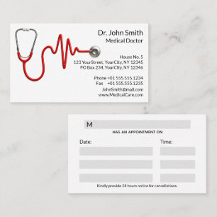 Tarjeta De Citas Stethoscope EKG Línea latido ECG Wave Médico