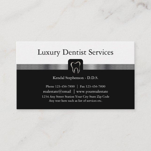 Tarjeta De Citas Tema de dentista de alto nivel (Anverso)