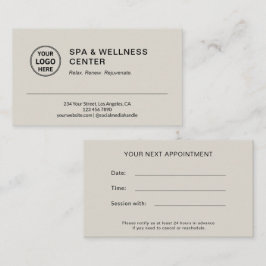Tarjeta De Citas Terapeuta de Masaje en Spa Moderno Neutro Beige