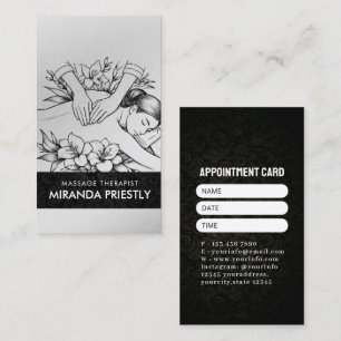 Tarjeta De Citas Terapia Masajista Manos Curadoras Energía Spa Well