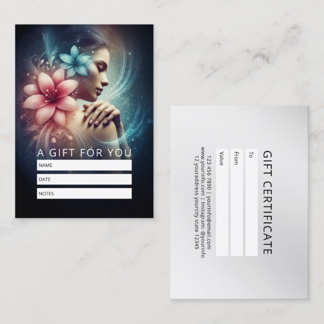 Tarjeta De Citas Terapia Masajista Manos Curadoras Energía Spa Well (Anverso / Reverso)